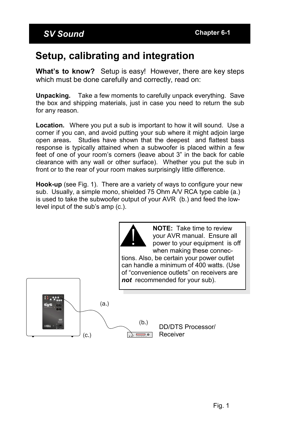 Setup, calibrating and integration, Sv subwoofers, Sv sound | SV Sound PB10-NSD User Manual | Page 7 / 12
