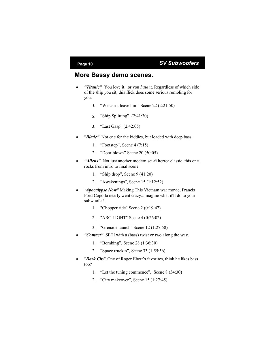 More bassy demo scenes | SV Sound SV User Manual | Page 10 / 12