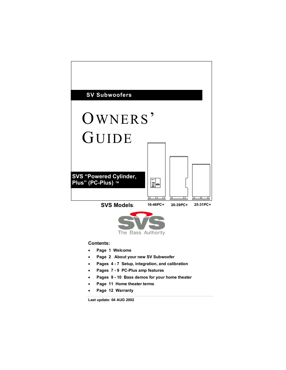 SV Sound 25-31PC+ User Manual | 12 pages