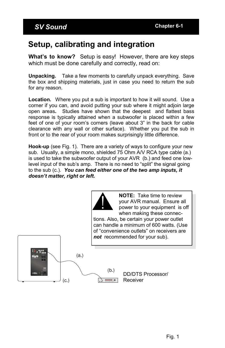 Setup, calibrating and integration, Sv subwoofers, Sv sound | SV Sound PC12-Plus User Manual | Page 8 / 21