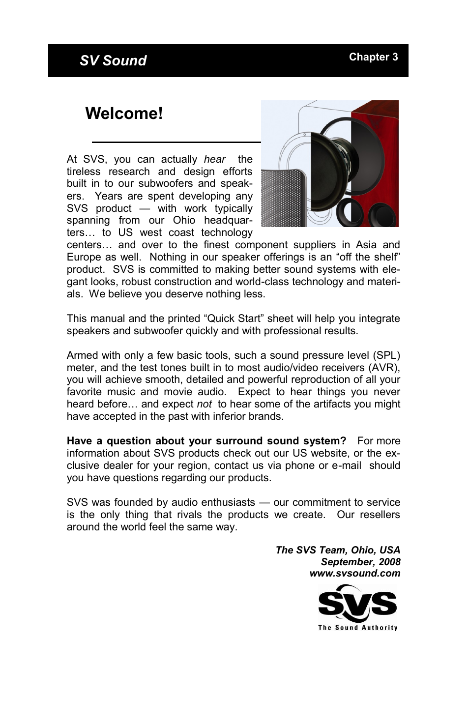 Welcome, Sv subwoofers, Sv sound | SV Sound PB13 User Manual | Page 4 / 22