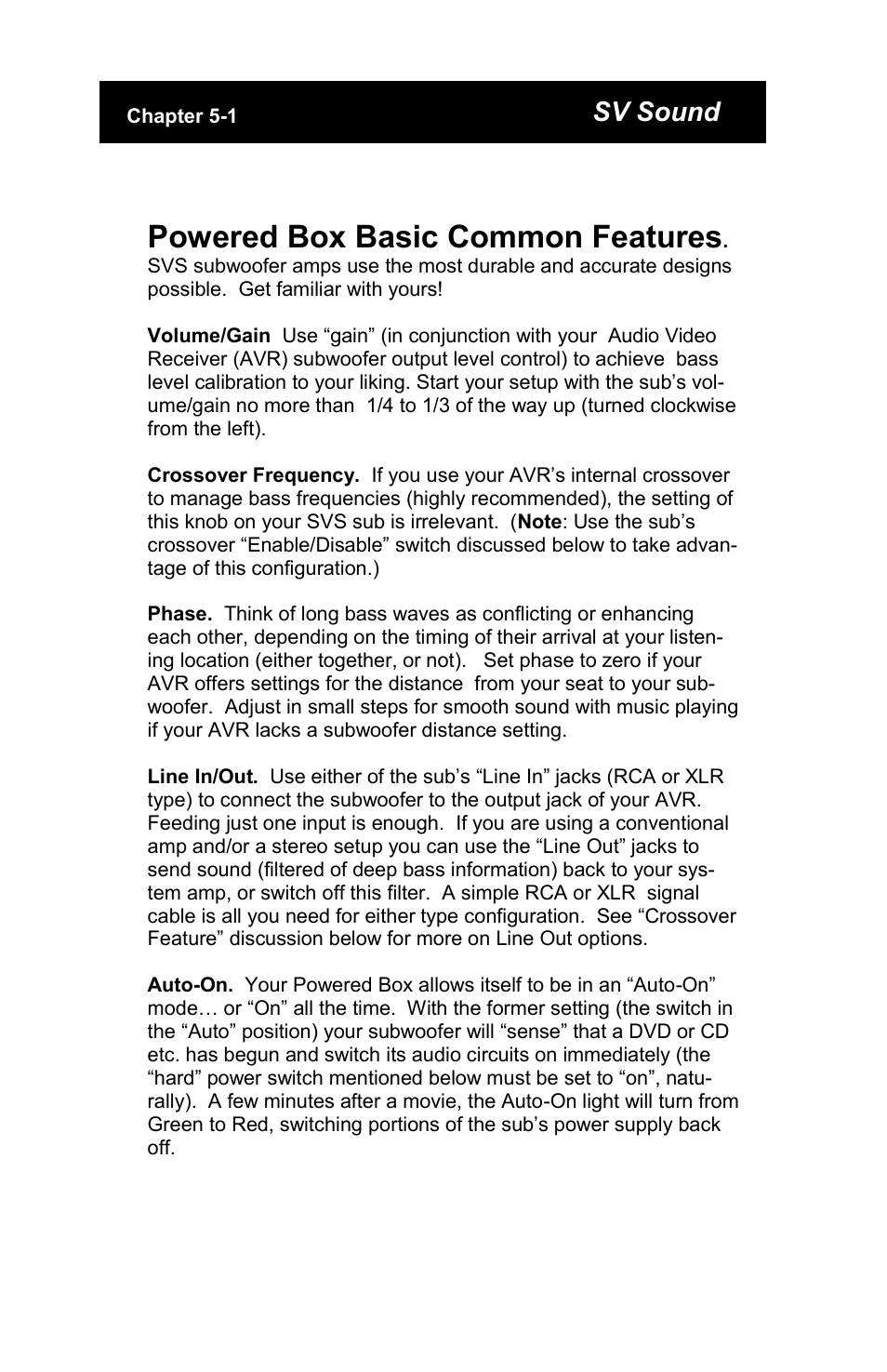 Powered box basic common features | SV Sound PB13 User Manual | Page 6 / 22