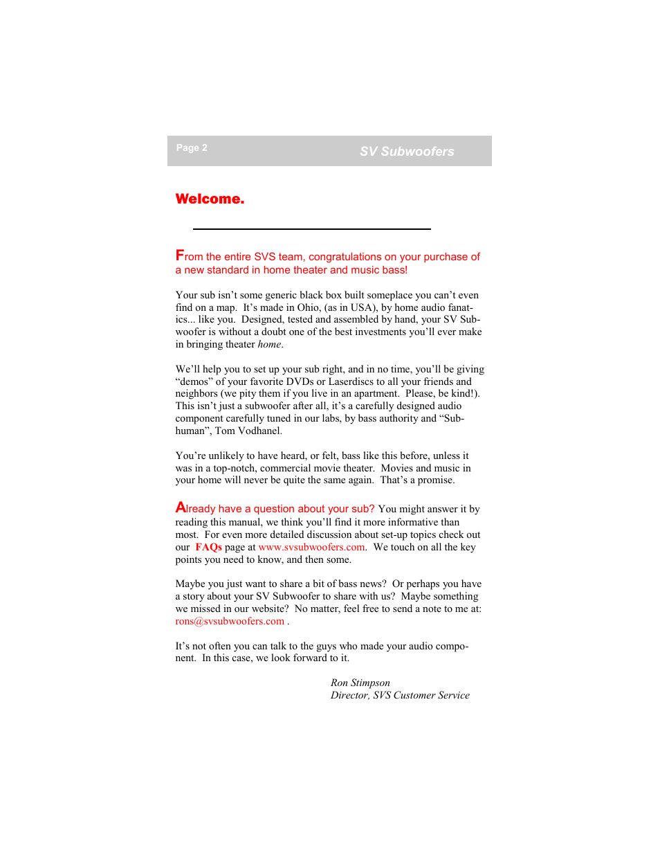 Welcome | SV Sound 16-46PCi User Manual | Page 2 / 12