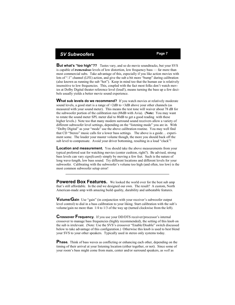 SV Sound SVS PB1-Plus User Manual | Page 7 / 16