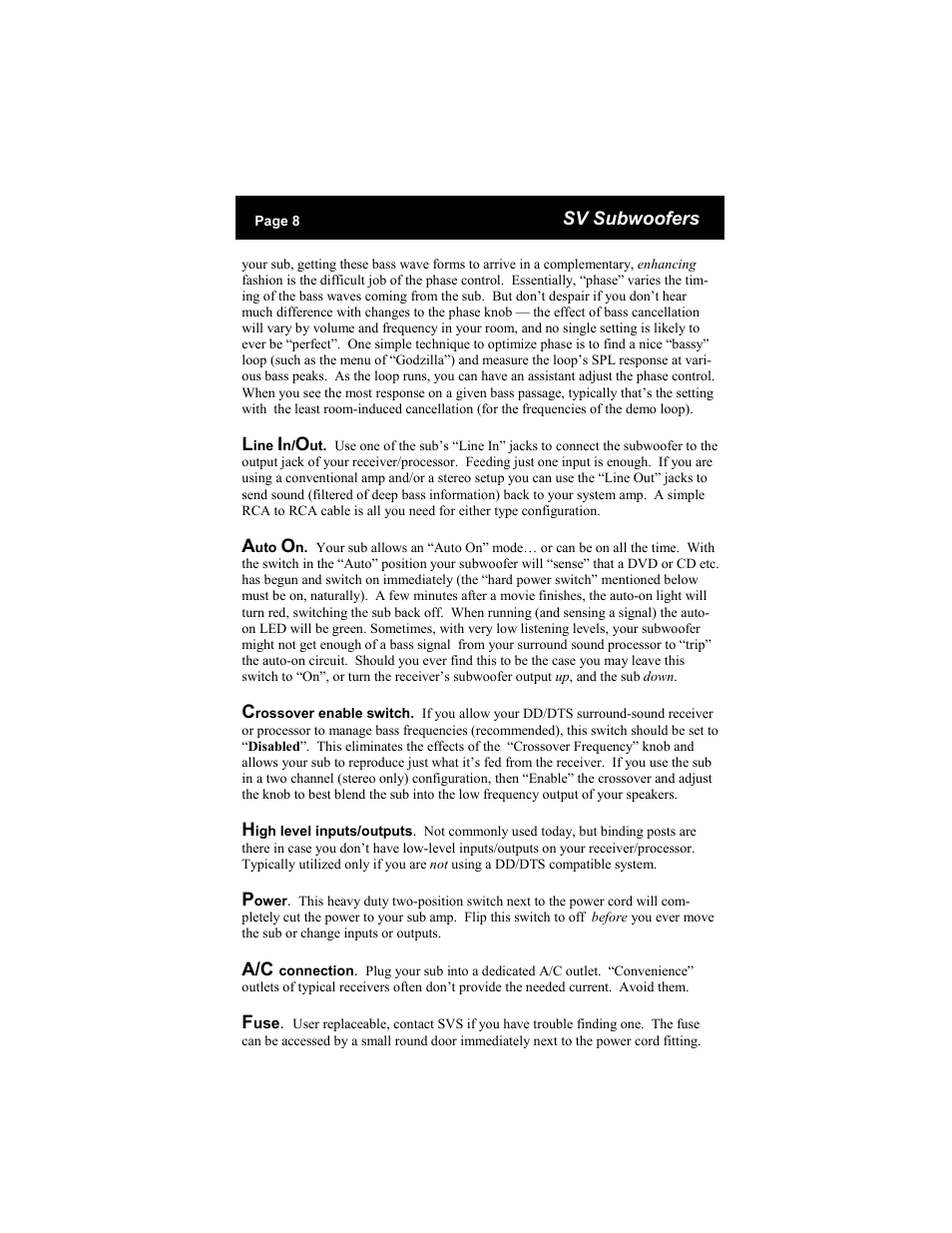 SV Sound SVS PB1-Plus User Manual | Page 8 / 16