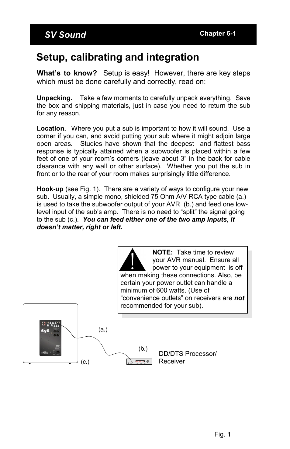 Setup, calibrating and integration, Sv subwoofers, Sv sound | SV Sound PC12-NSD User Manual | Page 8 / 14