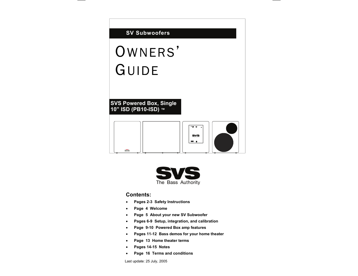 SV Sound PB10-ISD User Manual | 16 pages