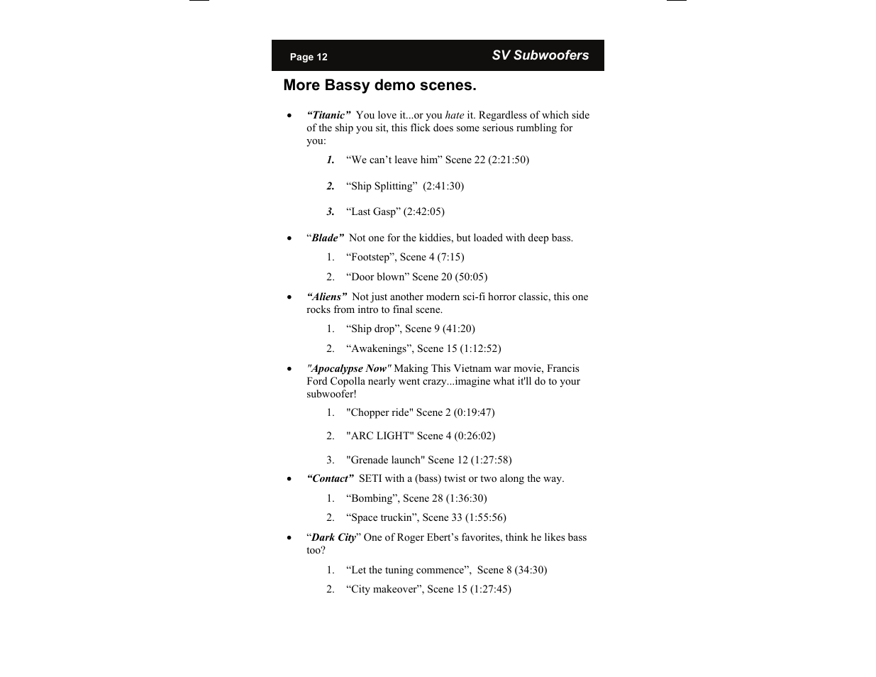 More bassy demo scenes | SV Sound PB10-ISD User Manual | Page 12 / 16