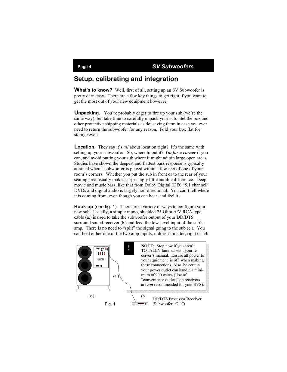 Setup, calibrating and integration | SV Sound SVS PB2-Ultra User Manual | Page 4 / 16