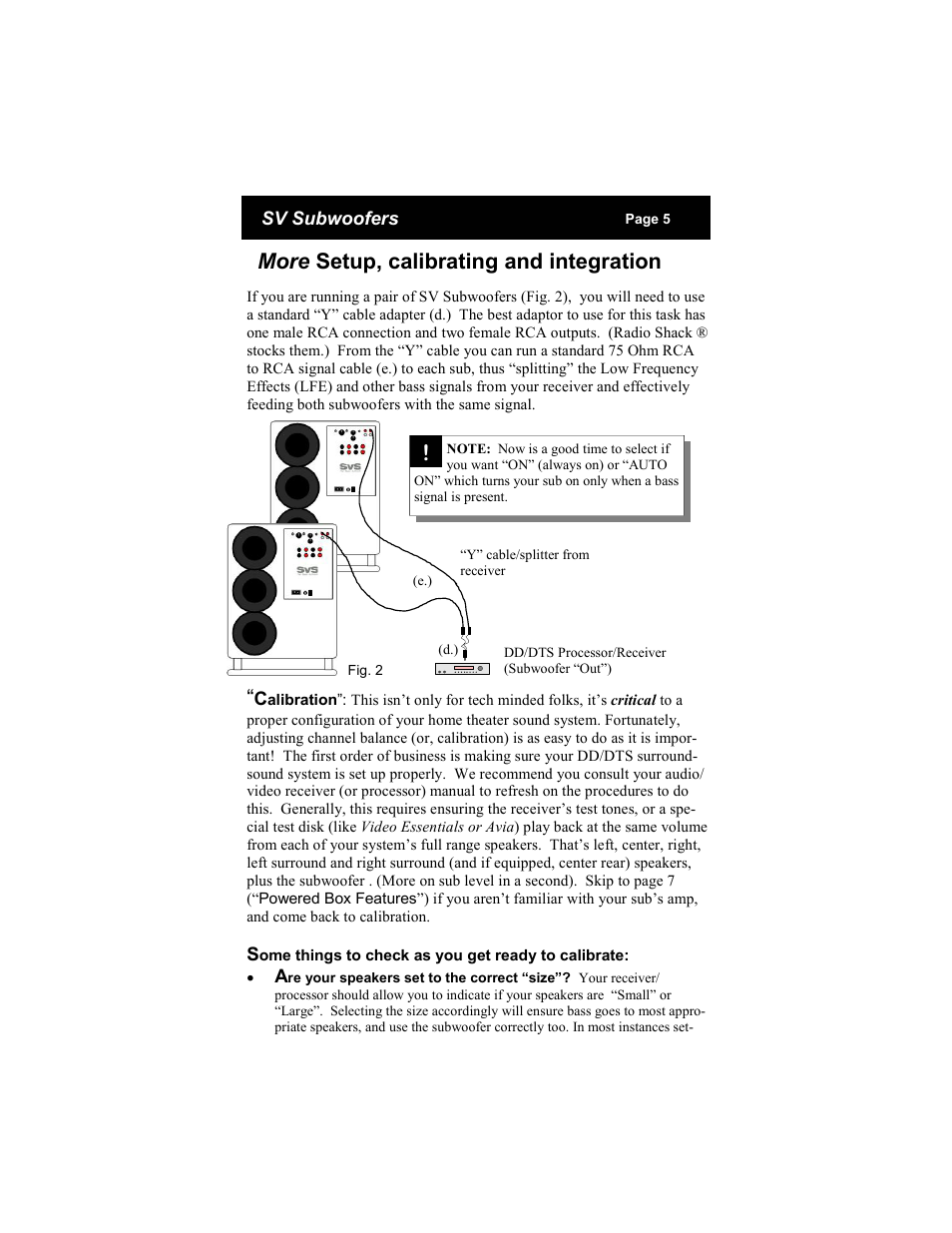 More setup, calibrating and integration | SV Sound PB2-ISD User Manual | Page 5 / 14