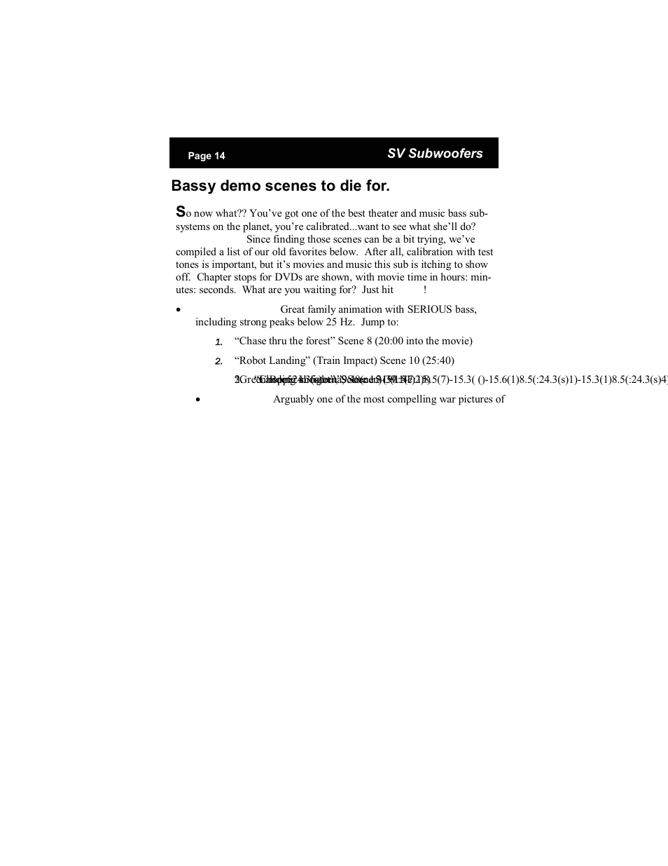 Bassy demo scenes to die for. s | SV Sound PC-Ultra User Manual | Page 14 / 16