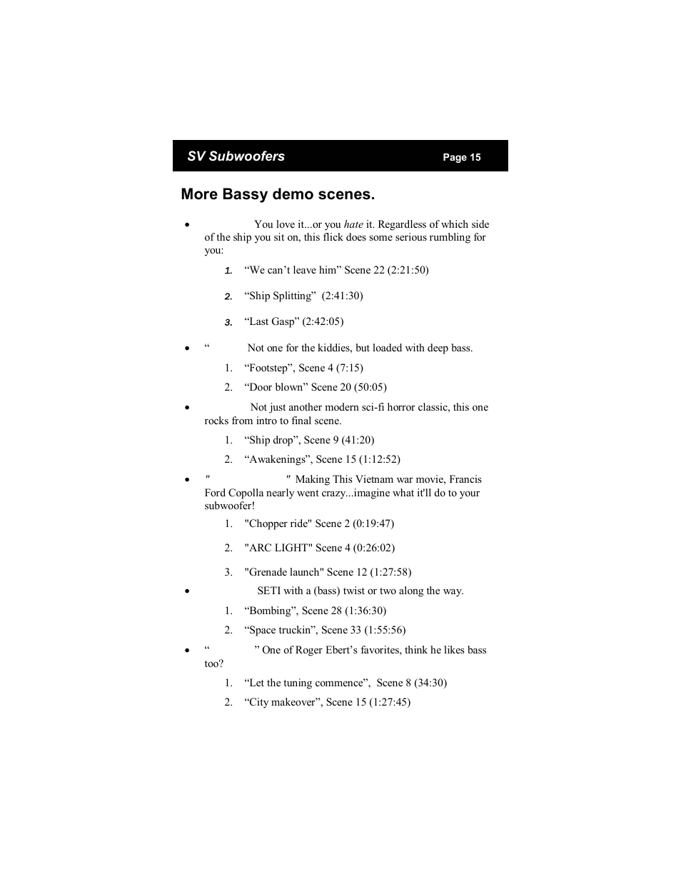 More bassy demo scenes | SV Sound PC-Ultra User Manual | Page 15 / 16