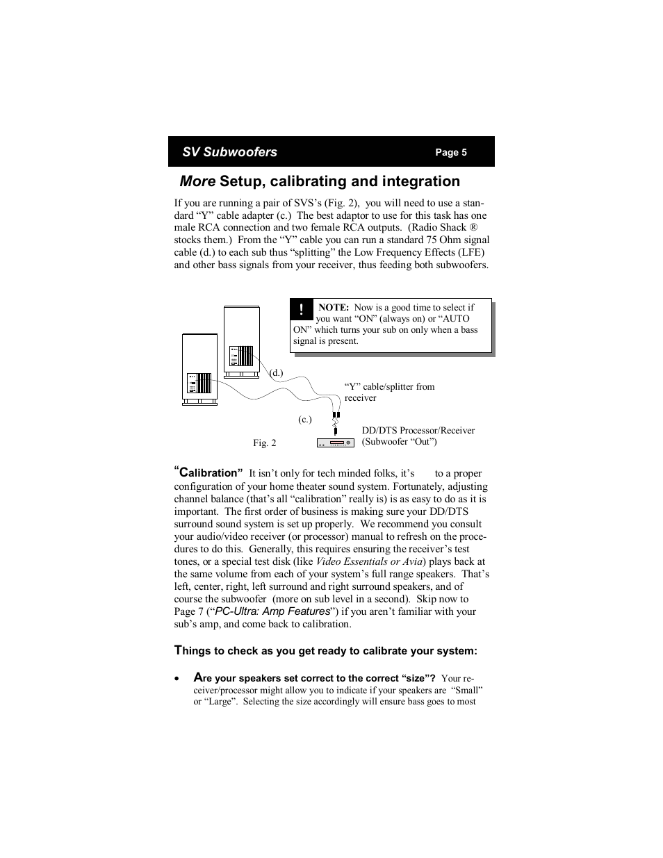 More setup, calibrating and integration | SV Sound PC-Ultra User Manual | Page 5 / 16
