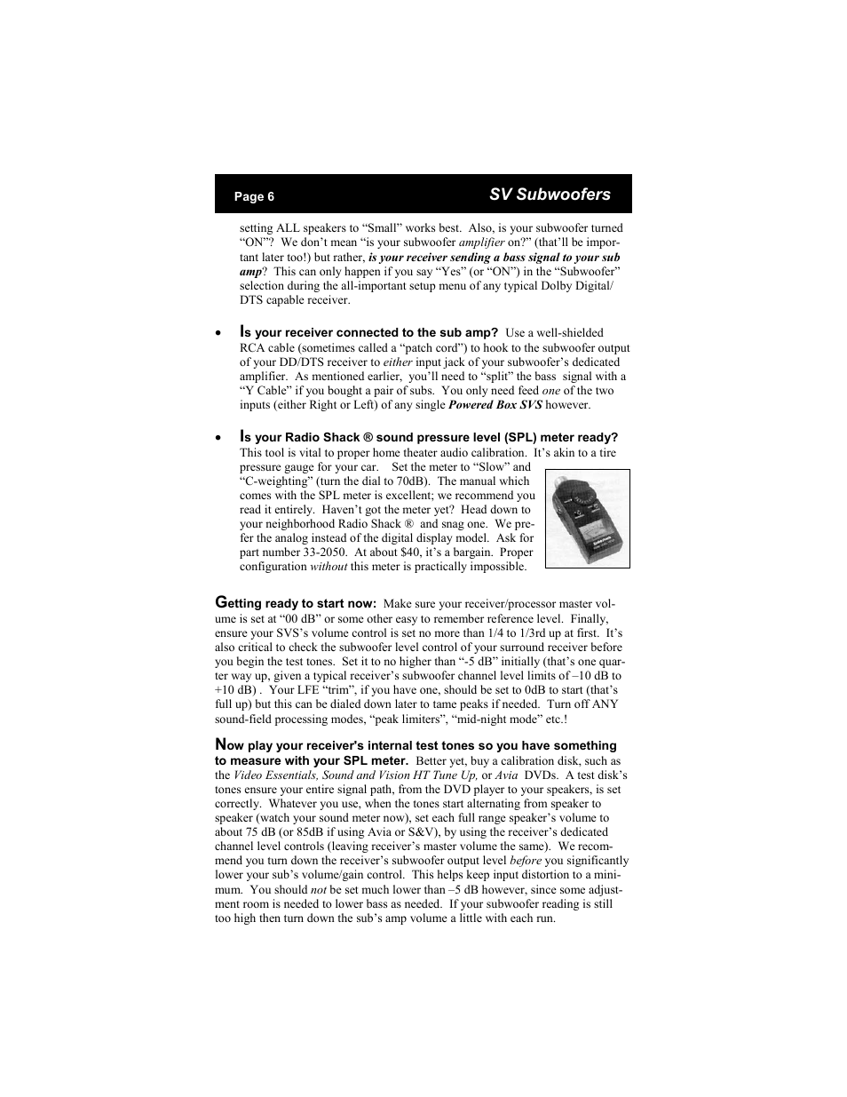 SV Sound Subwoofers User Manual | Page 6 / 12