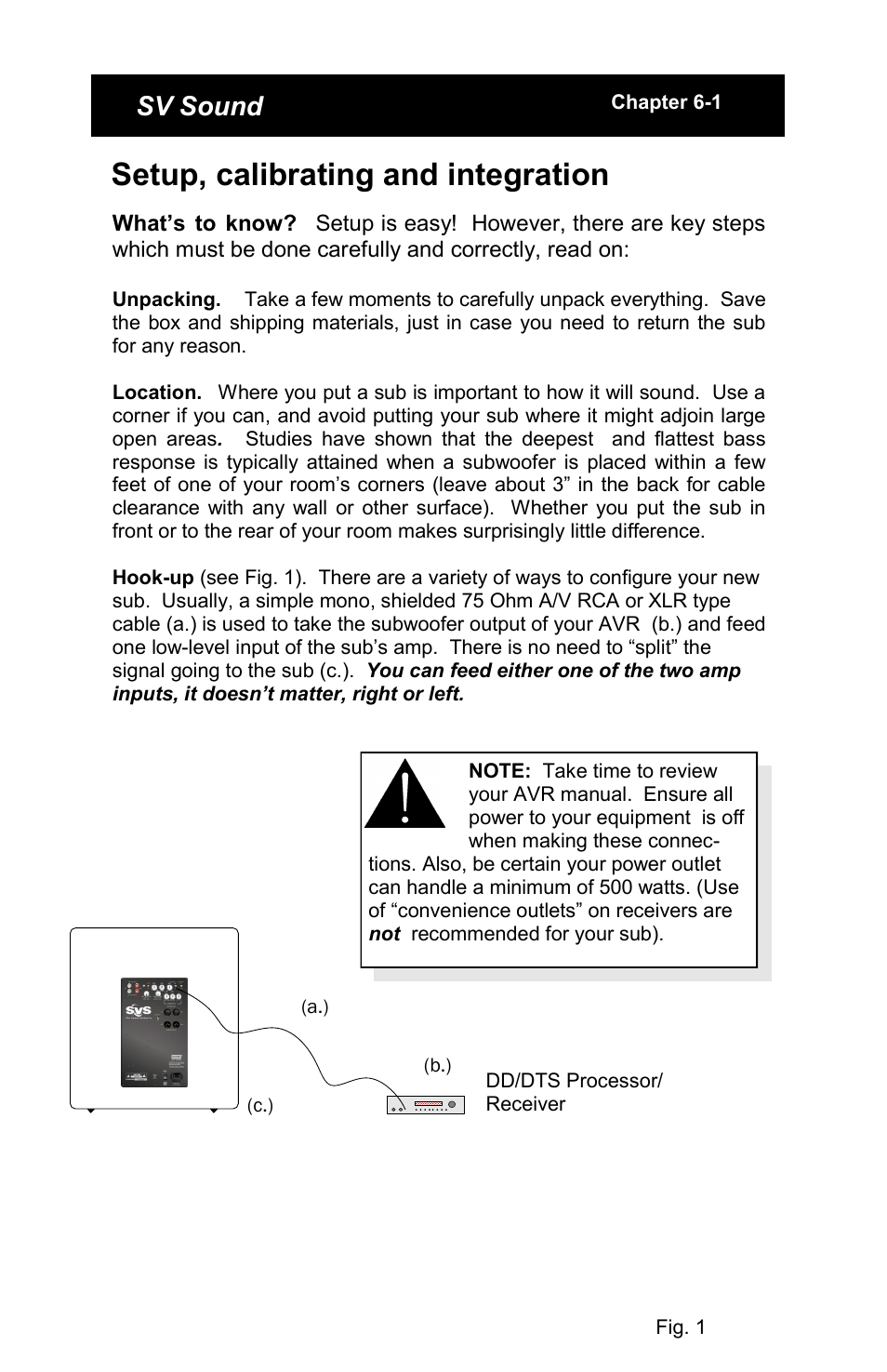 Setup, calibrating and integration, Sv subwoofers, Sv sound | SV Sound SB12-Plus User Manual | Page 8 / 19