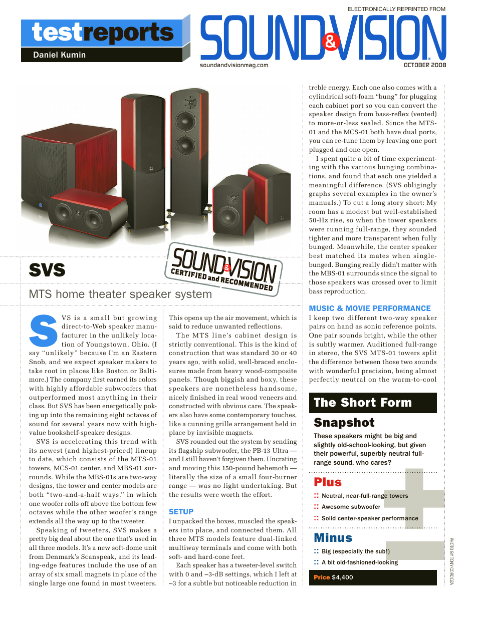 SV Sound MTS-01 User Manual | 2 pages