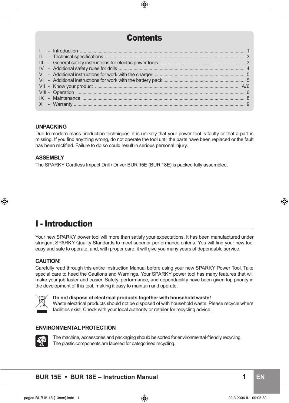 Sparky Group BUR 15E User Manual | 40 pages