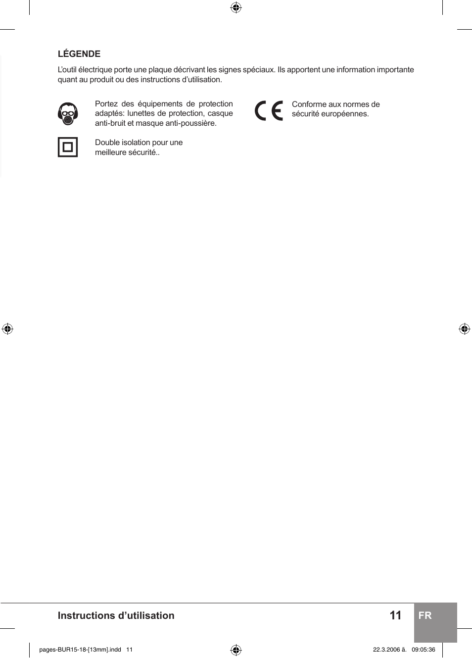 Sommaire | Sparky Group BUR 15E User Manual | Page 11 / 40