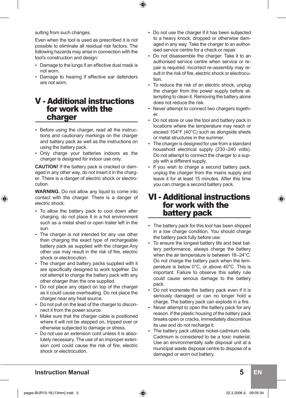 Sparky Group BUR 15E User Manual | Page 5 / 40