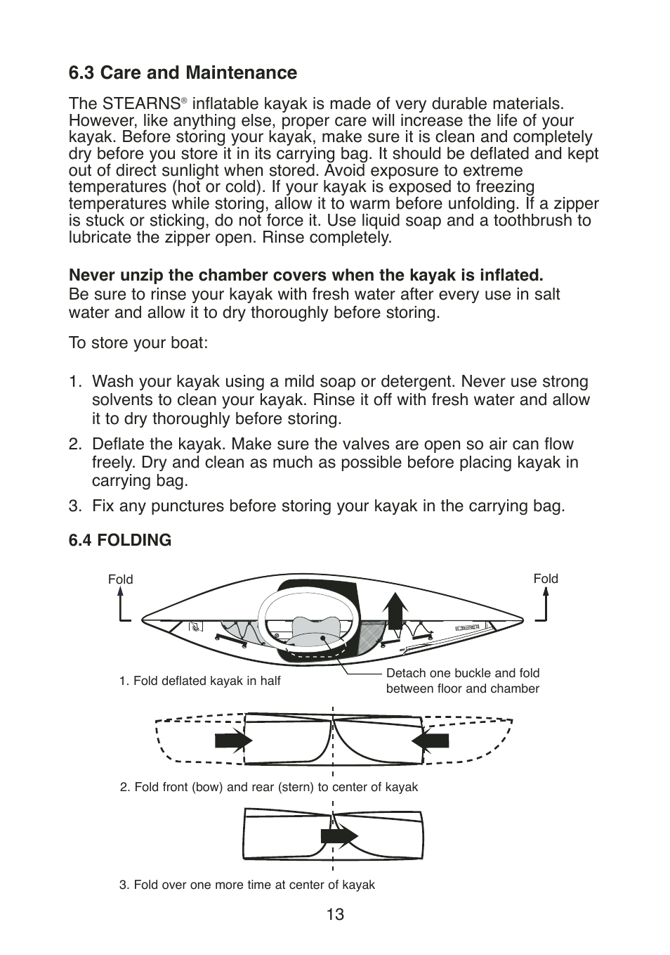 3 care and maintenance | Stearns YUKATAT B523 User Manual | Page 15 / 20