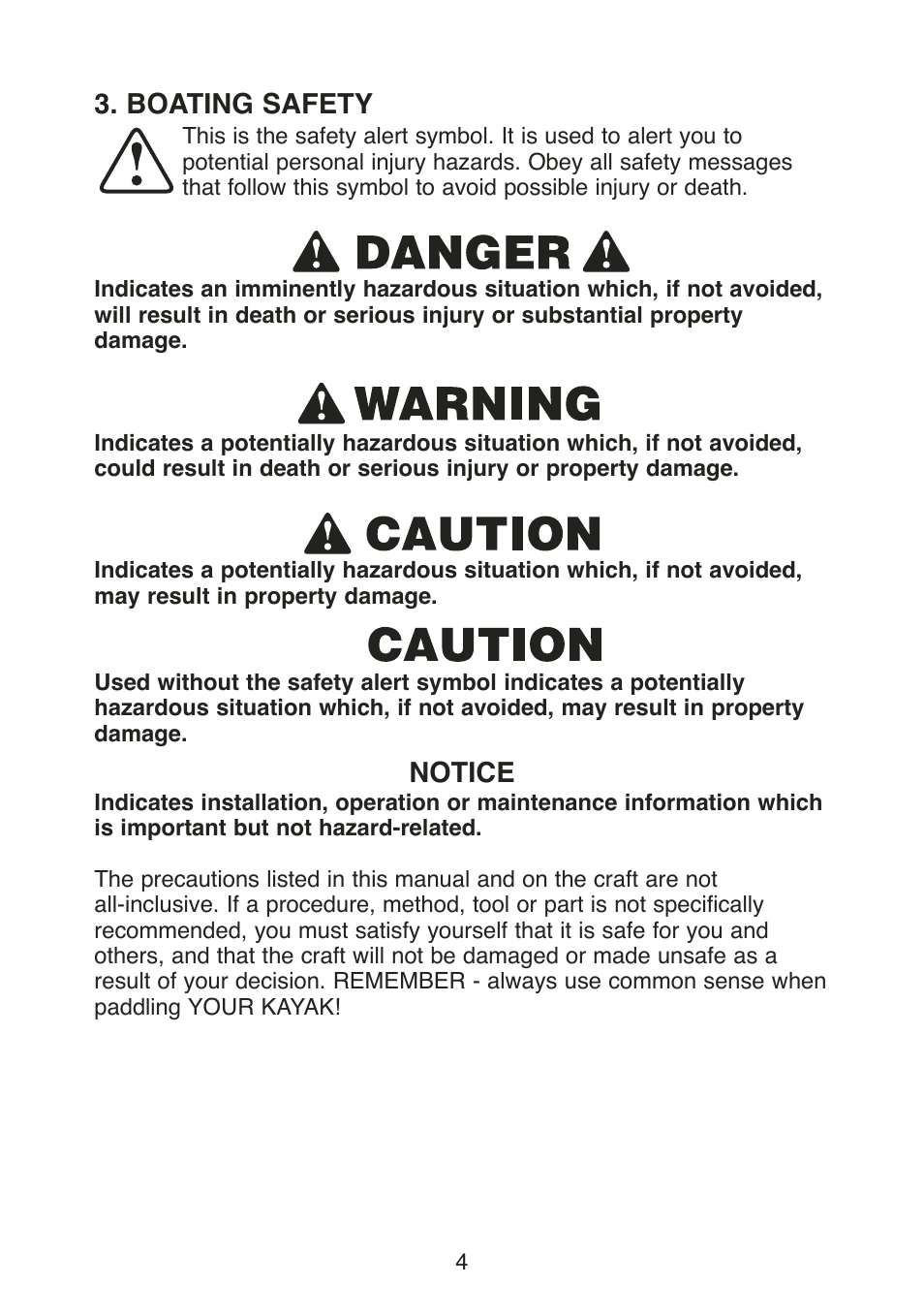 Boating safety, Notice | Stearns YUKATAT B523 User Manual | Page 6 / 20