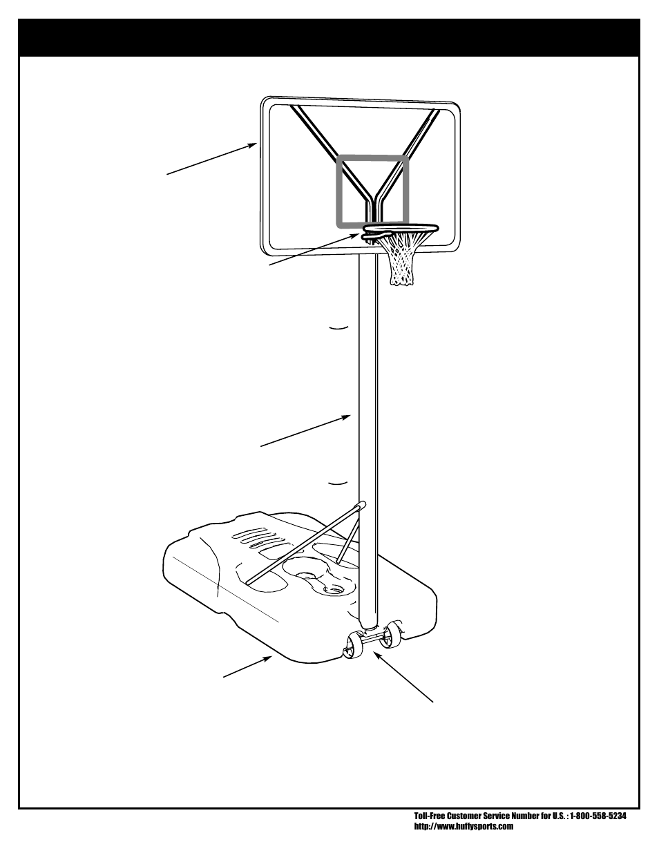 Pole rim base wheel carriage assembly board | Spalding 21173402 User Manual | Page 6 / 18