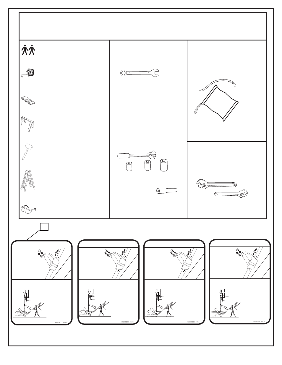 Sa n d, Height adjustment, Moving system | Réglage de la hauteur, Transportsystem, Höheneinstellung, Movimiento del sistema, Ajuste de la altura | Spalding M662004 User Manual | Page 3 / 40