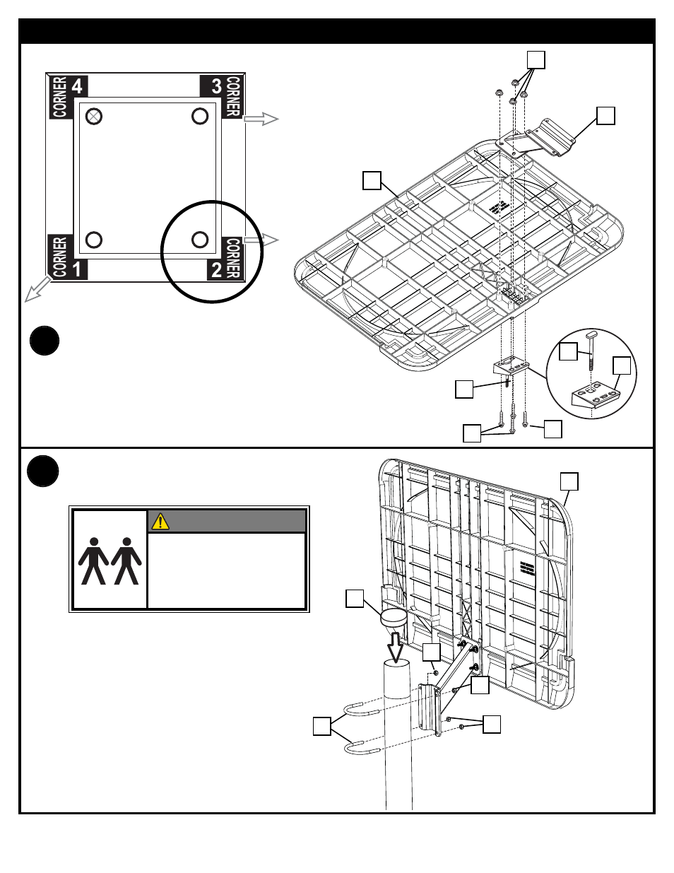 Warning, Corner | Spalding 89226CA User Manual | Page 8 / 11