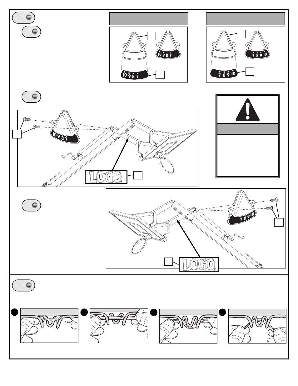 A. b. 15, Important, Set-up for right side set-up for left side | Spalding M85544C User Manual | Page 15 / 19