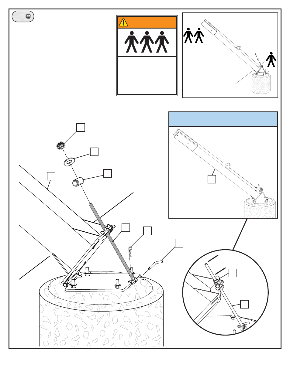 Completed assembly, Warning | Spalding M88604C1 User Manual | Page 10 / 20