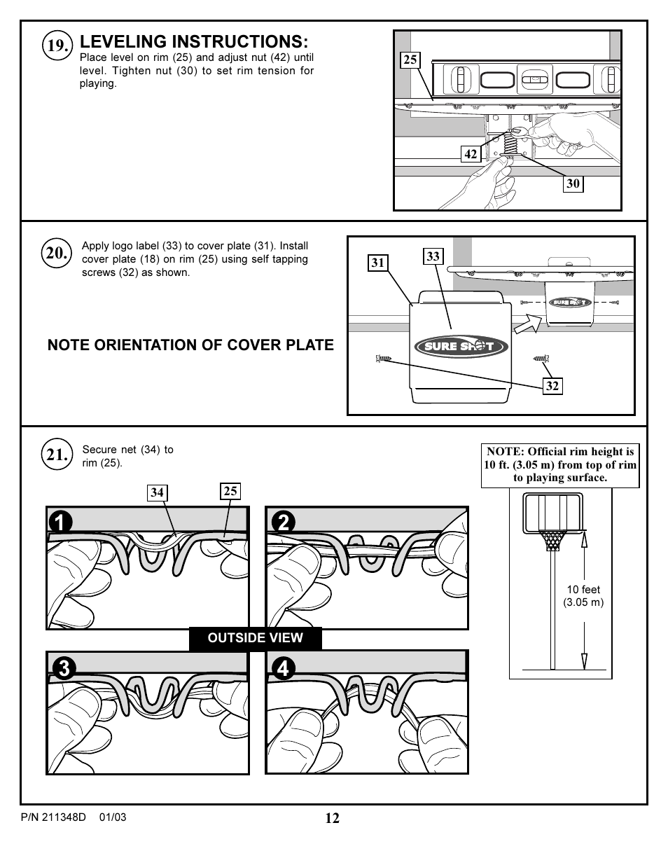 Leveling instructions | Spalding 211348D User Manual | Page 12 / 16