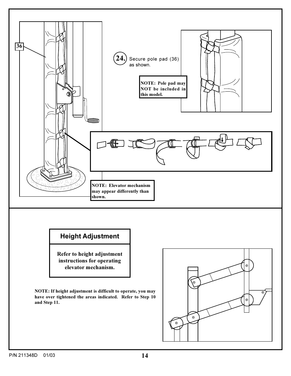 Height adjustment | Spalding 211348D User Manual | Page 14 / 16