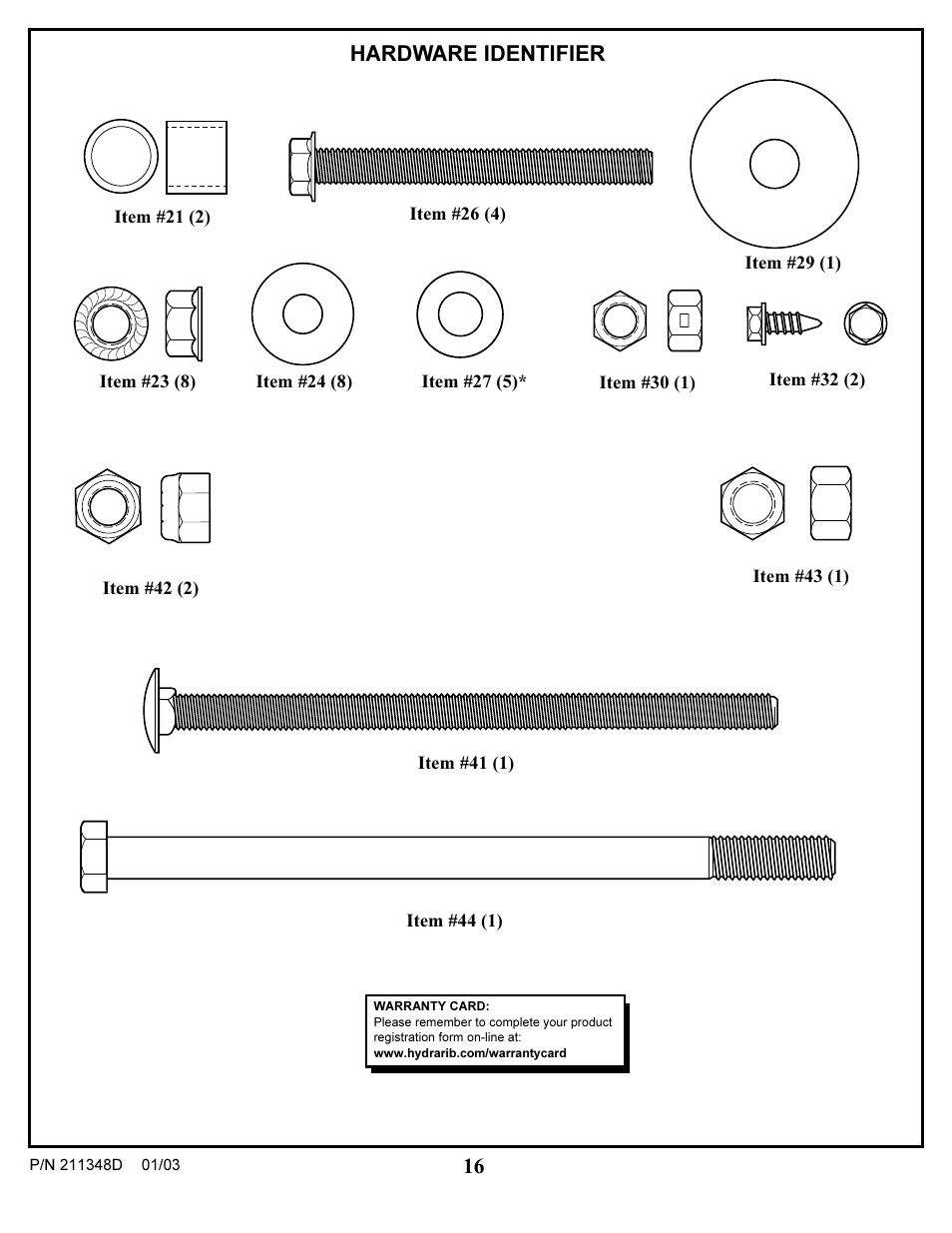 Hardware identifier | Spalding 211348D User Manual | Page 16 / 16