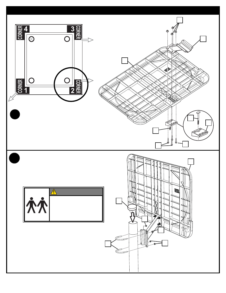 Warning, Corner | Spalding 89231CA User Manual | Page 8 / 11