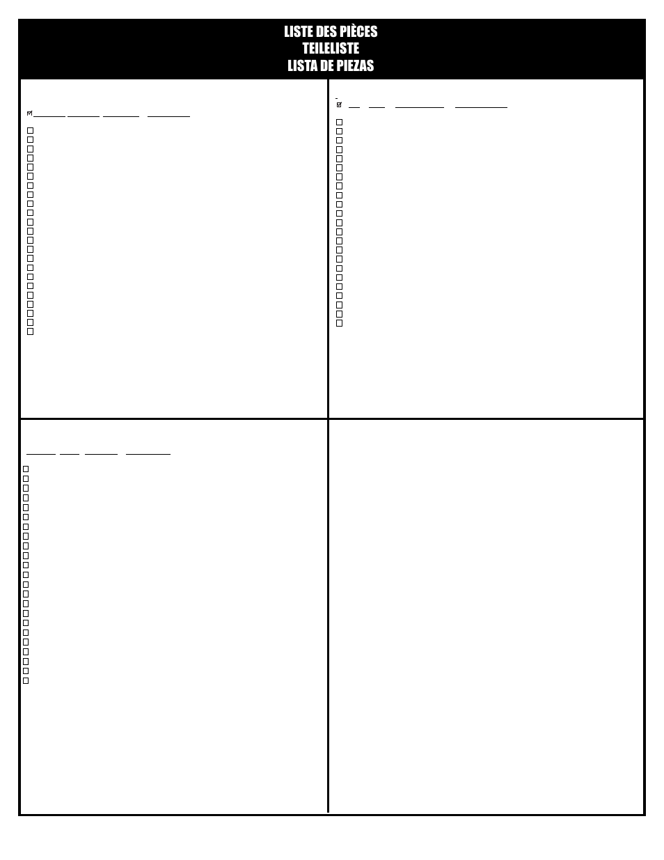 Liste des pièces teileliste lista de piezas | Spalding M581704 User Manual | Page 19 / 27