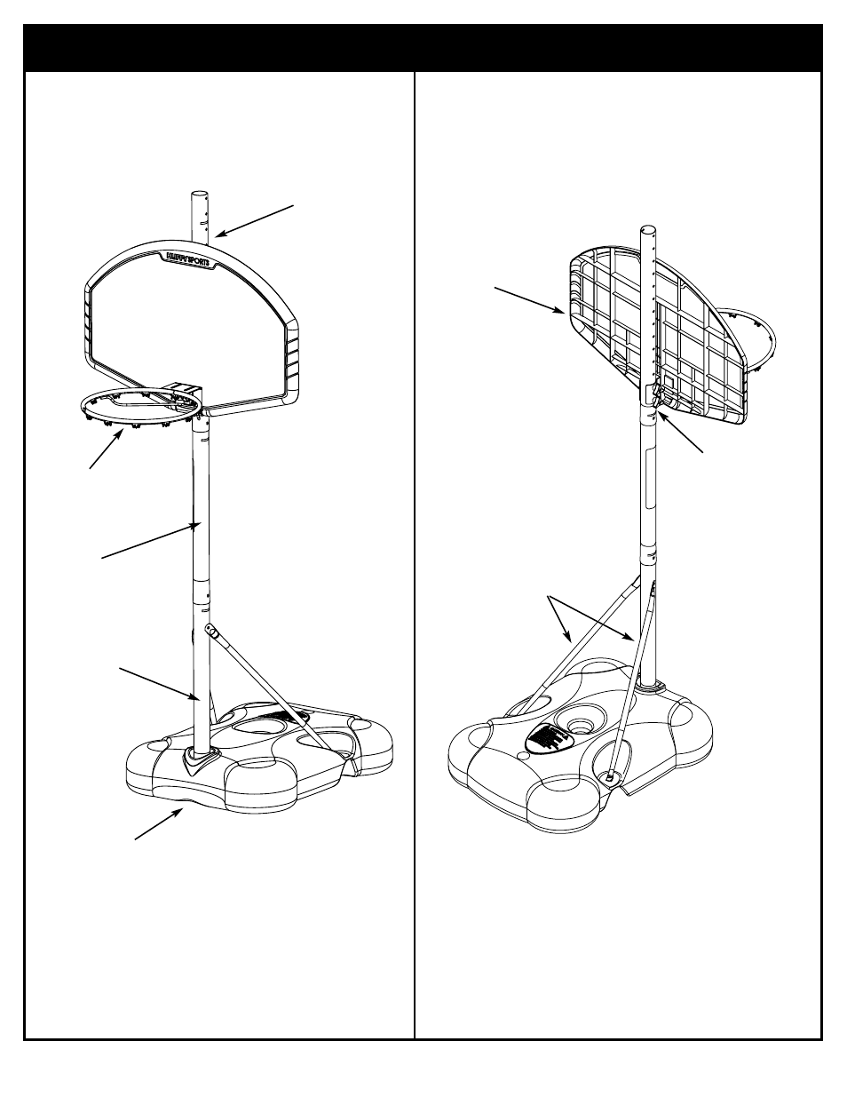 Front, Back | Spalding M581704 User Manual | Page 4 / 27