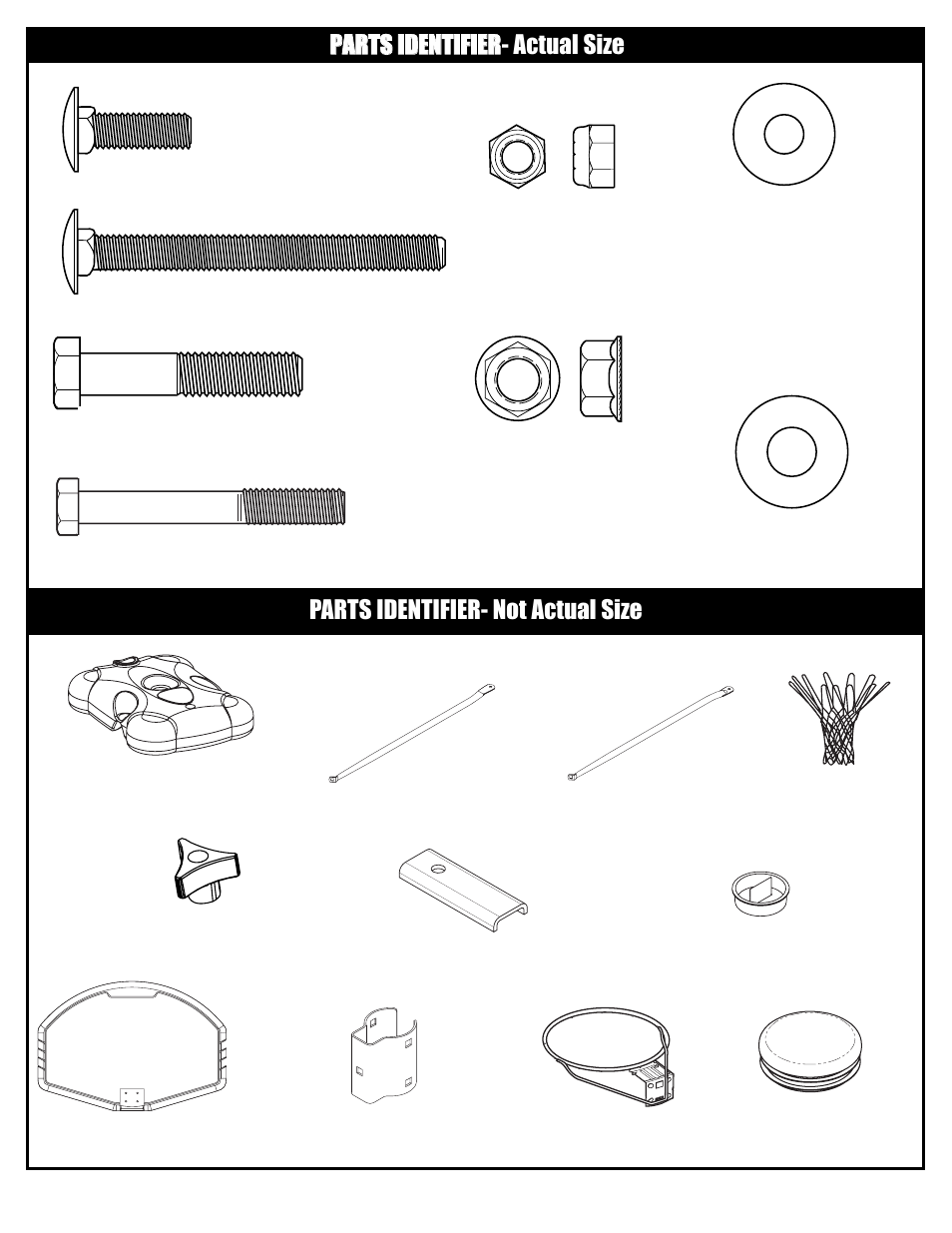 Parts identifier- not actual size | Spalding M581704 User Manual | Page 6 / 27