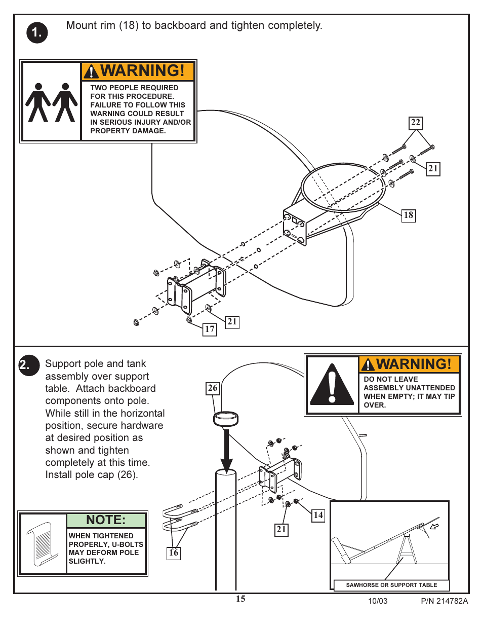 Warning | Spalding 214782A User Manual | Page 15 / 43