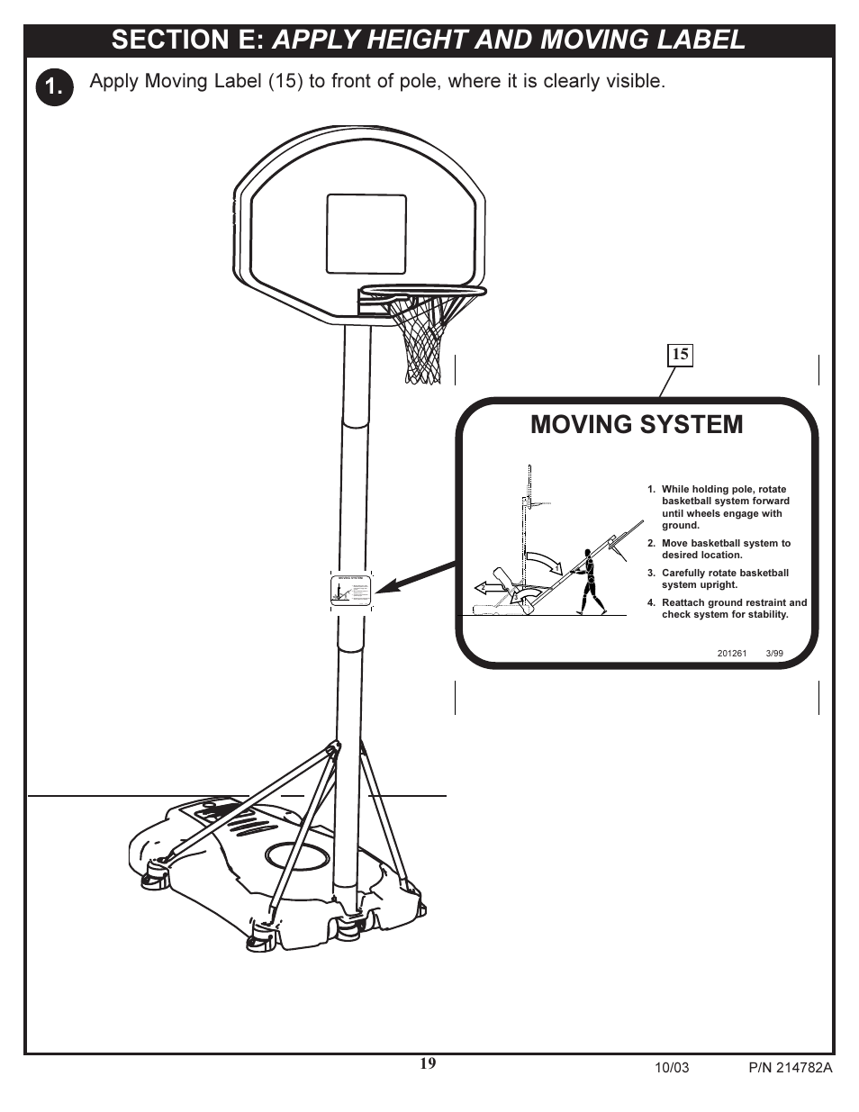 Moving system | Spalding 214782A User Manual | Page 19 / 43