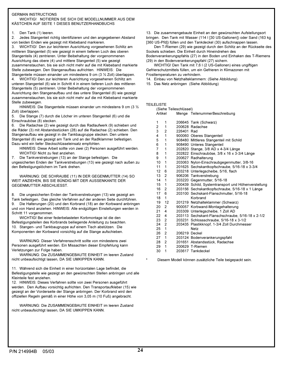 Spalding 214994B User Manual | Page 24 / 24