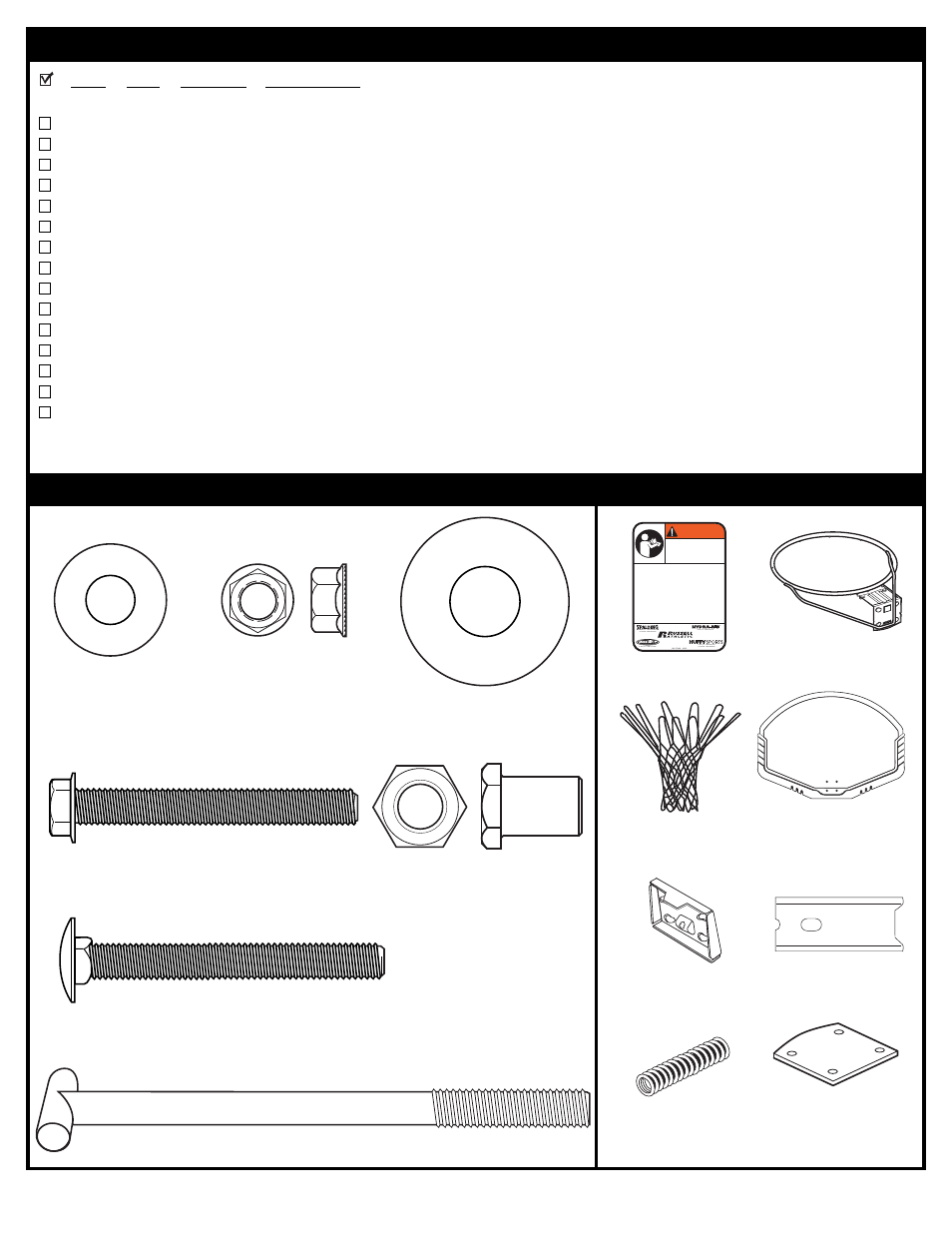 Parts list - see hardware identifier | Spalding M800031 User Manual | Page 3 / 7