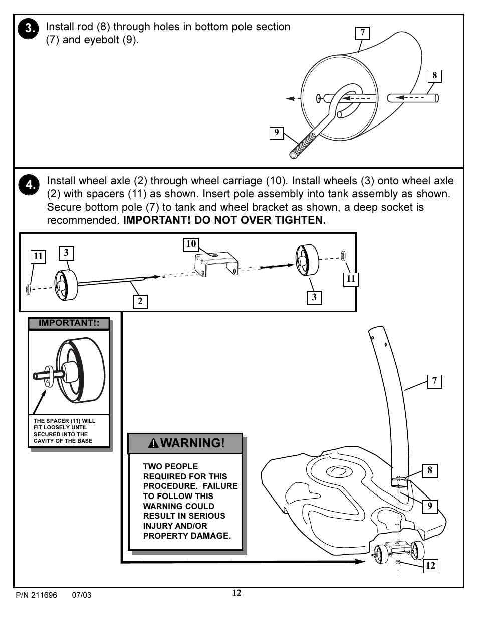 Warning! 3 | Spalding 211696 User Manual | Page 12 / 26