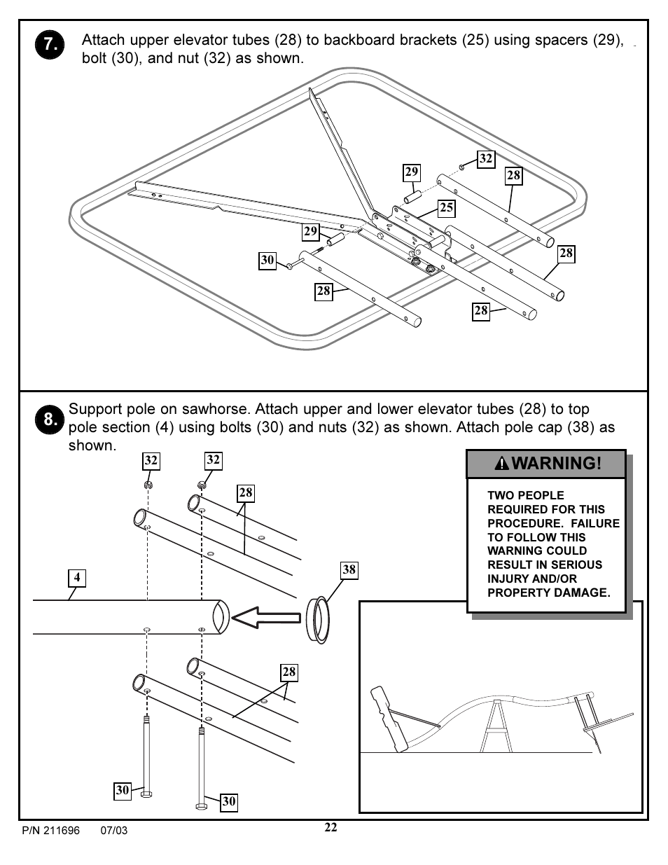 Warning | Spalding 211696 User Manual | Page 22 / 26