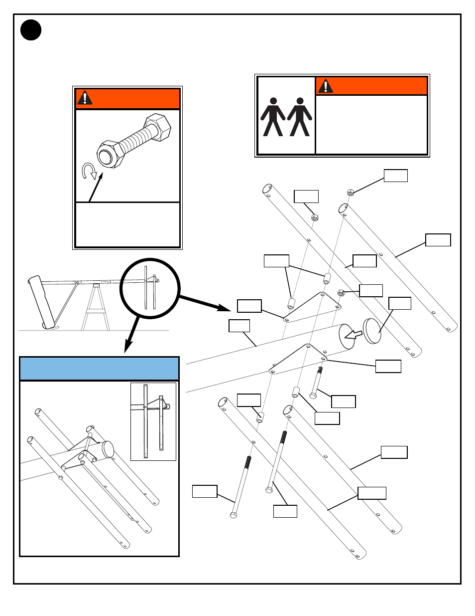 Warning, Completed assembly | Spalding 211014 User Manual | Page 20 / 30