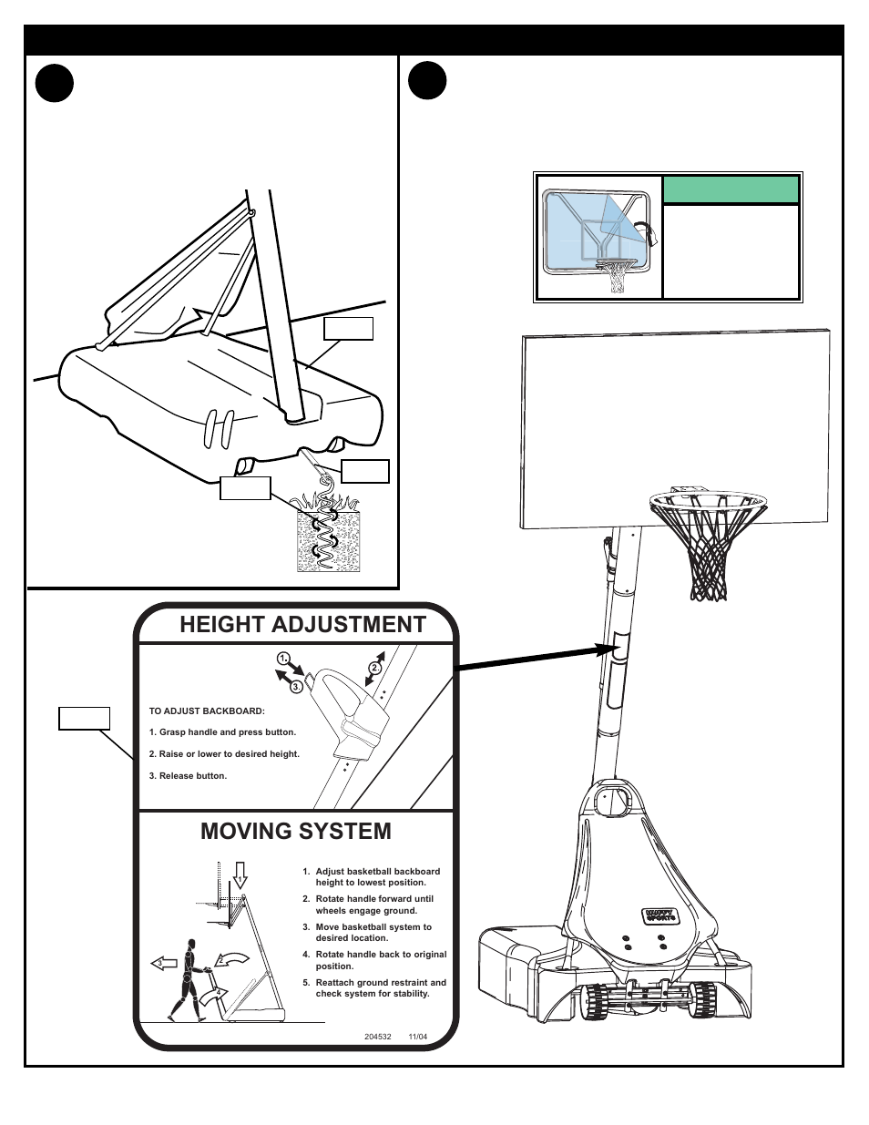 Moving system, Height adjustment, P-27 | Spalding 211014 User Manual | Page 30 / 30