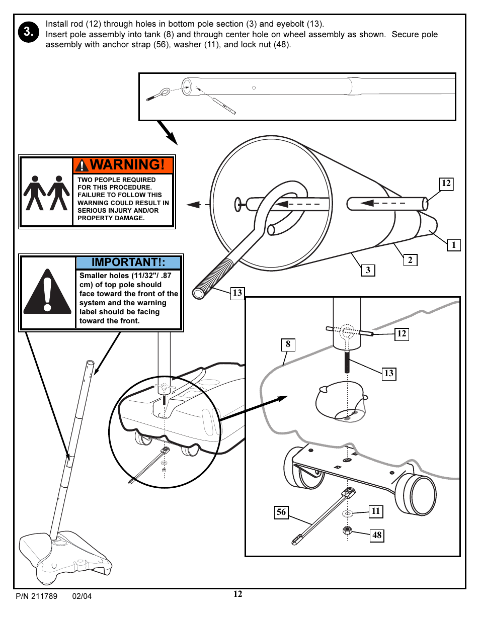 Warning, Important | Spalding 211789 User Manual | Page 12 / 32