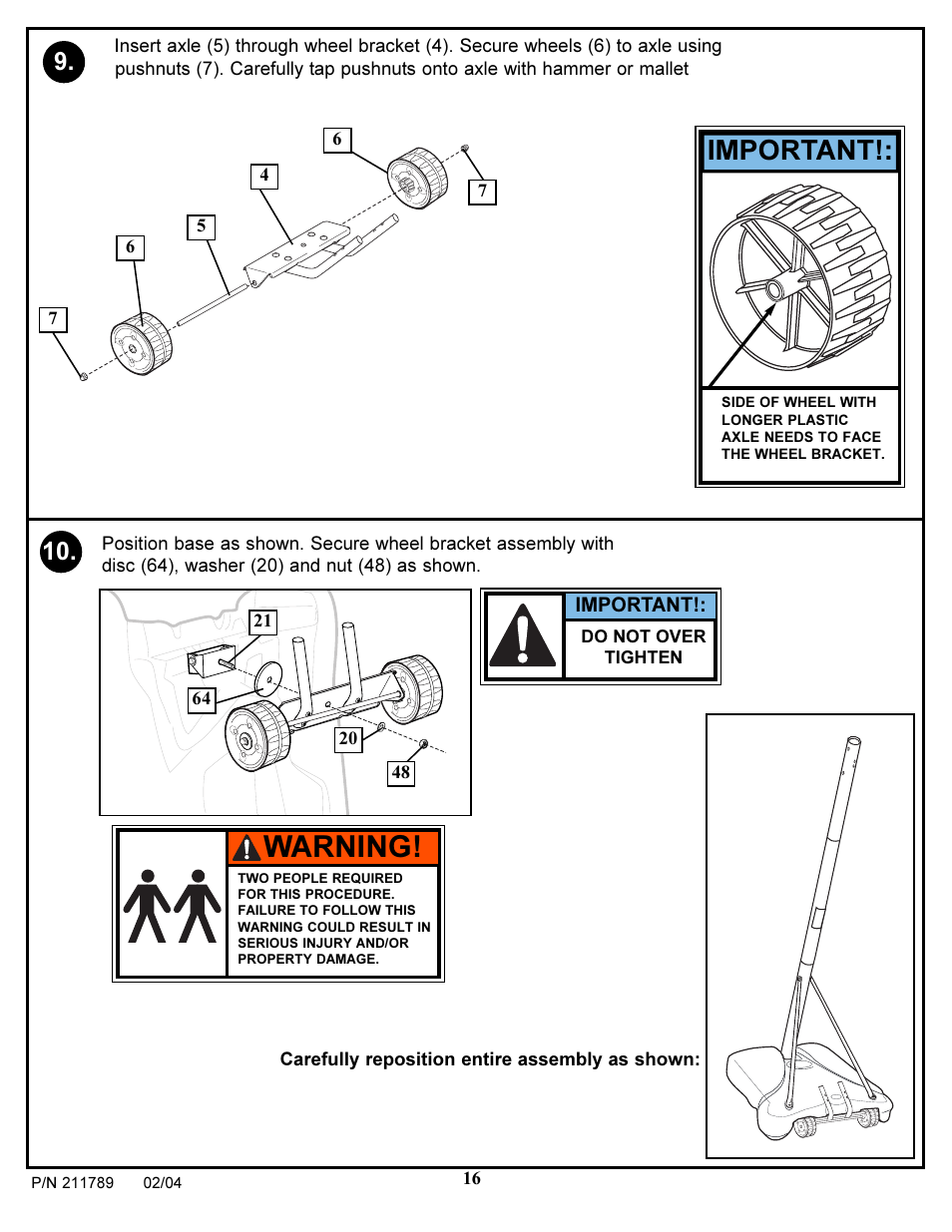 Warning, Important | Spalding 211789 User Manual | Page 16 / 32