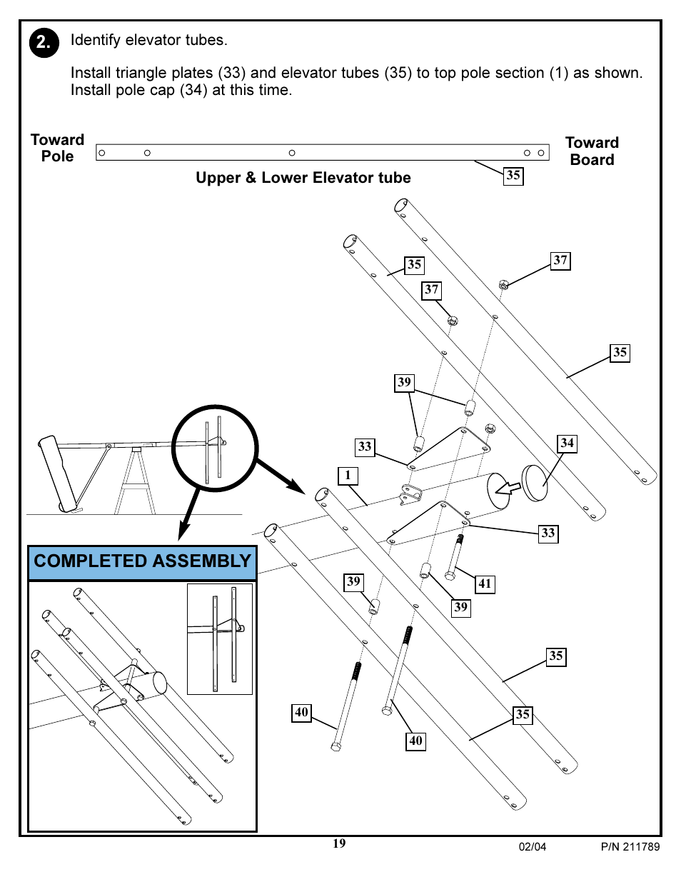 Completed assembly | Spalding 211789 User Manual | Page 19 / 32