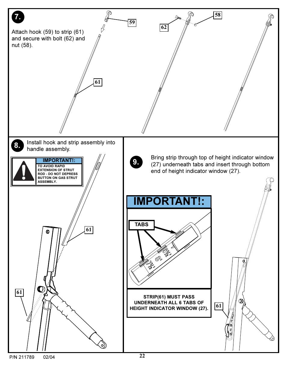 Important | Spalding 211789 User Manual | Page 22 / 32