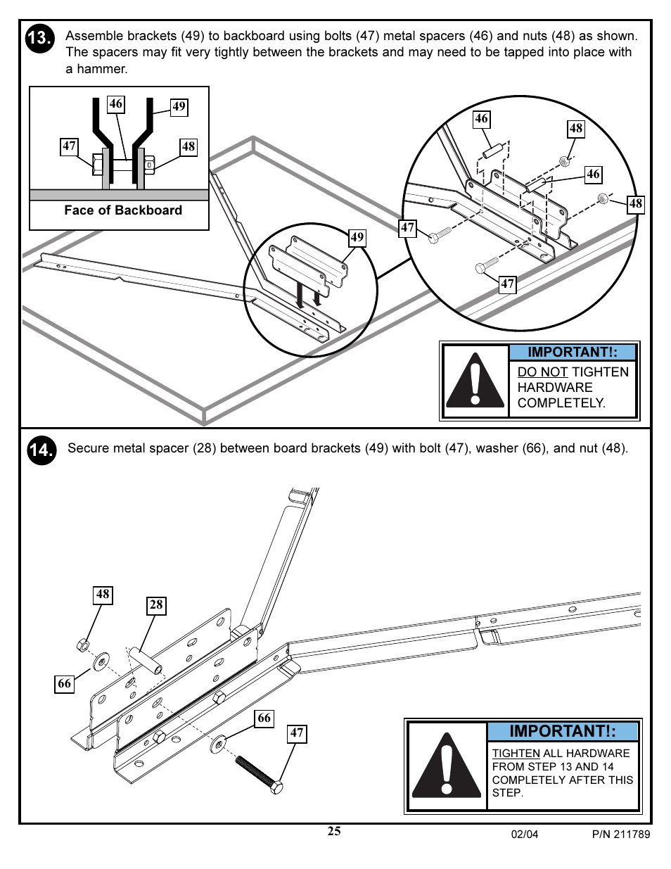 Important | Spalding 211789 User Manual | Page 25 / 32